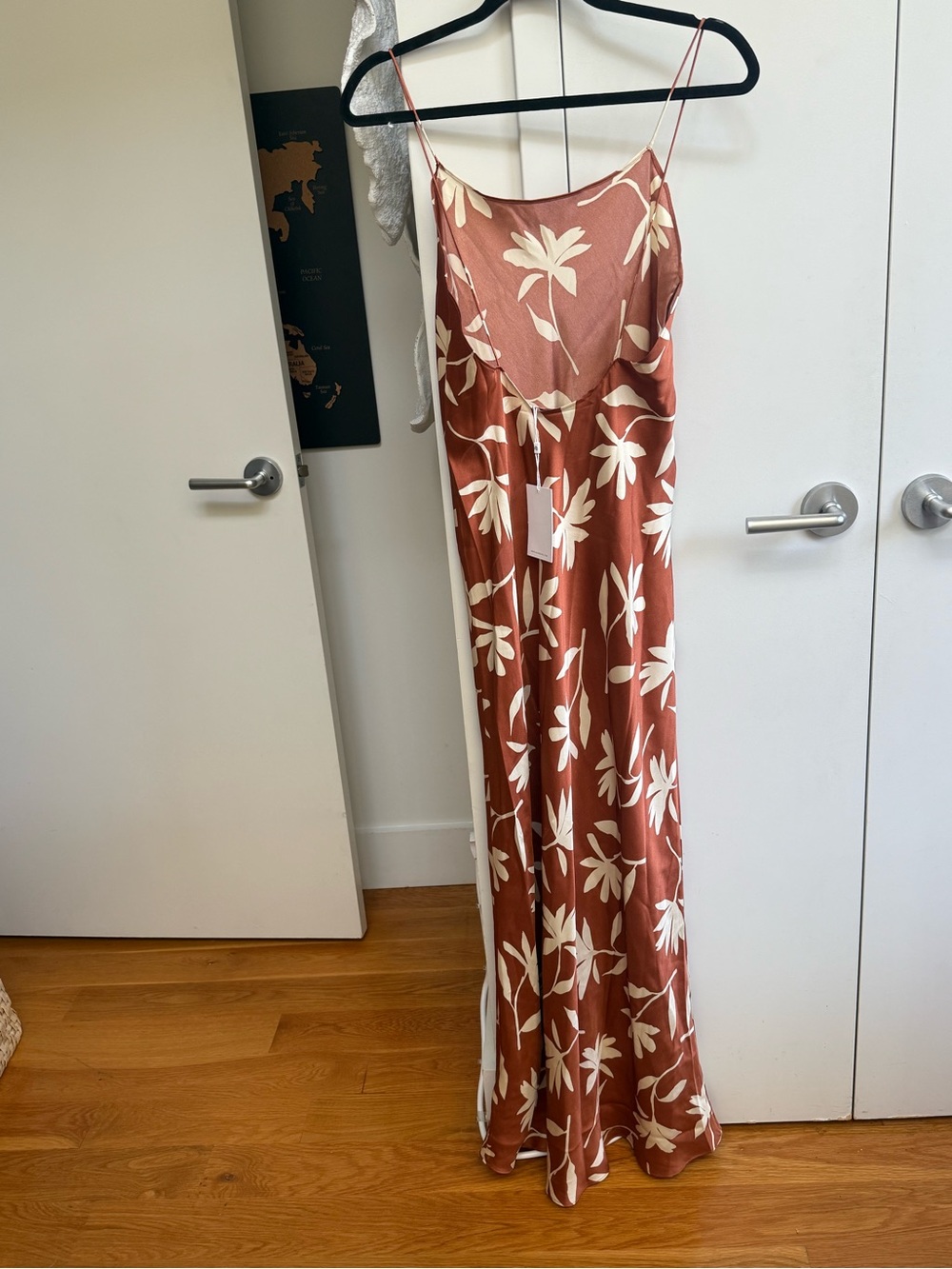 Anine Bing Rust Floral Maxi Dress with Cream Print - Picture 4 of 5